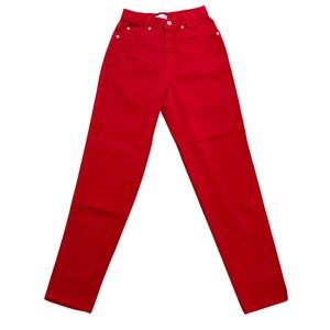 Vintage 80s Sostanza Jeans Red Tapered High Rise Denim Made in USA